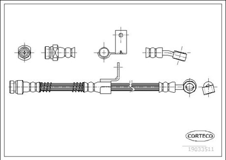 Шланг тормозной CORTECO 19033511