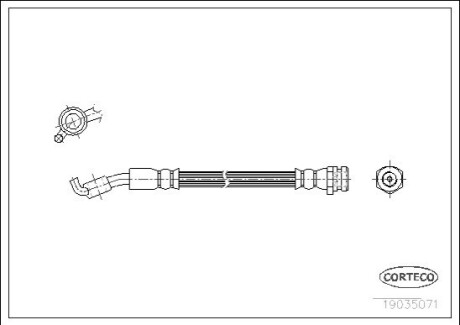 Гальмівний шланг SSANG YONG Korando/Rexton/Musso "99>> RL CORTECO 19035071