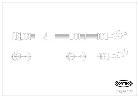 Тормозной шланг CORTECO 19036372