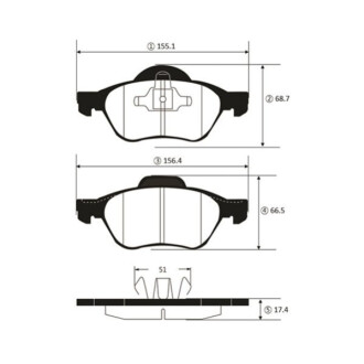 Колодки торм Renault Clio 06-14 Laguna 01-07 Megane 02- перед. OLD CKRN-36 CTR GK1453