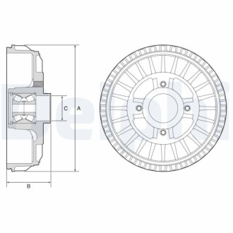 Гальмiвнi барабани з пiдшипником Delphi BFR622