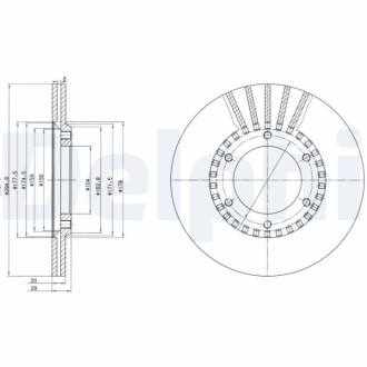 ПЕРЕДНИЙ ГАЛЬМУВАЛЬНИЙ ДИСК 295X20 V Delphi BG2365