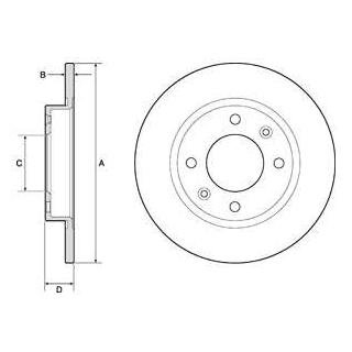PEUGEOT Тормозной диск задний 405 Delphi BG2572 (фото 1)