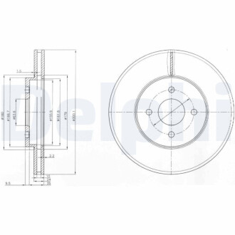 Тормозной диск Delphi BG3742