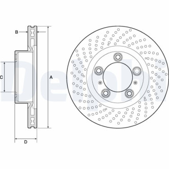 ПЕРЕДНИЙ ГАЛЬМІВНИЙ ДИСК LE 330X28 V Delphi BG4813C