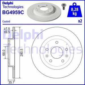 TARCZA HAMULCOWA TYL Delphi BG4959C