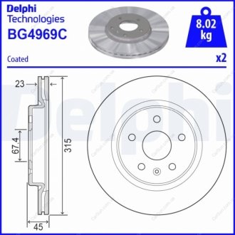 Гальмівний диск Delphi BG4969C