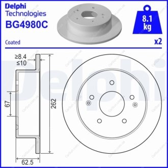 Гальмівний диск Delphi BG4980C