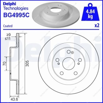 Гальмівний диск Delphi BG4995C (фото 1)