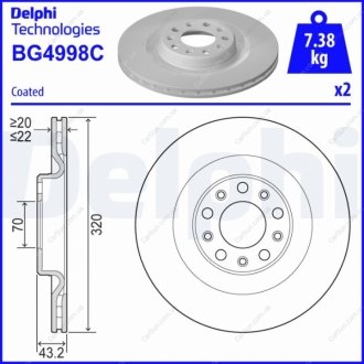 Гальмівний диск Delphi BG4998C