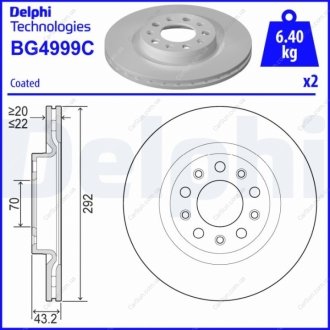 Гальмівний диск Delphi BG4999C