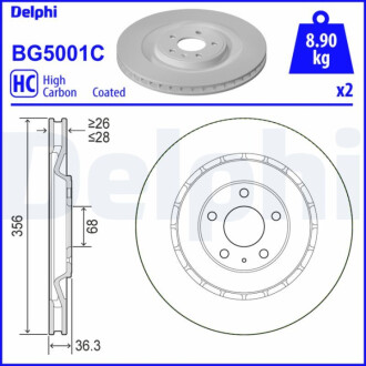 TARCZA HAMULCOWA TYL Delphi BG5001C (фото 1)