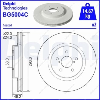 Гальмівний диск Delphi BG5004C