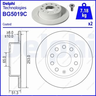 Гальмівний диск Delphi BG5019C