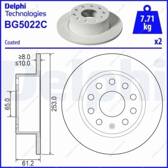 Гальмівний диск Delphi BG5022C
