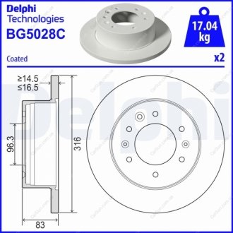 Гальмівний диск Delphi BG5028C