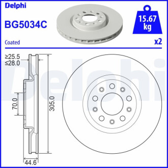 TARCZA HAMULCOWA PRZOD Delphi BG5034C