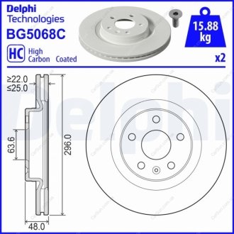 Гальмівний диск Delphi BG5068C