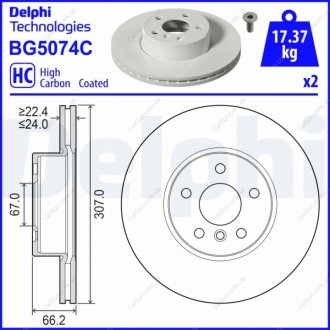 Гальмівний диск Delphi BG5074C