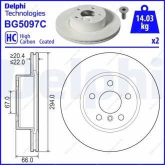 Гальмівний диск Delphi BG5097C (фото 1)