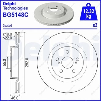 Гальмівний диск Delphi BG5148C