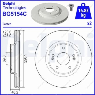 Гальмівний диск Delphi BG5154C