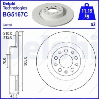 Гальмівний диск Delphi BG5167C