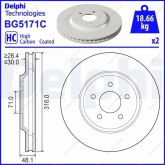 Гальмівний диск Delphi BG5171C (фото 1)