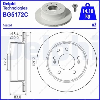 Гальмівний диск Delphi BG5172C