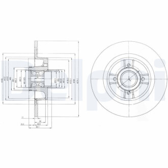 Диск гальмівний з підшипником Delphi BG9029RSC