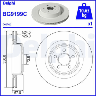 TARCZA HAMULCOWA TYL Delphi BG9199C (фото 1)