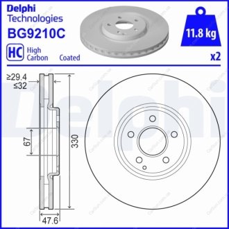 Гальмівний диск Delphi BG9210C