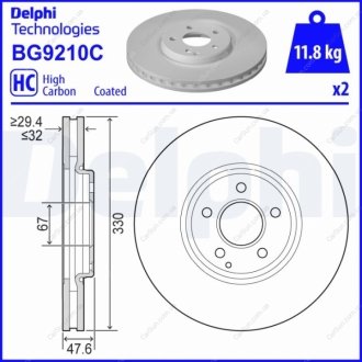 Гальмівний диск Delphi BG9210C (фото 1)