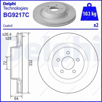 Гальмівний диск Delphi BG9217C (фото 1)