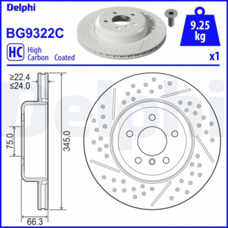 TARCZA HAMULCOWA TYL Delphi BG9322C