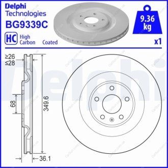 Гальмівний диск Delphi BG9339C