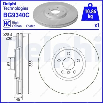 Гальмівний диск Delphi BG9340C