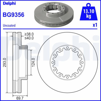 TARCZA HAMULCOWA TYL Delphi BG9356