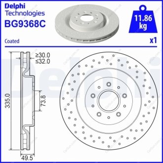 Гальмівний диск Delphi BG9368C