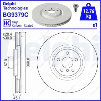Гальмівний диск Delphi BG9379C