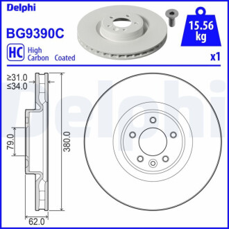 ПЕРЕДНИЙ ГАЛЬМУВАЛЬНИЙ ДИСК 380X34 V Delphi BG9390C