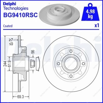 Гальмівний диск Delphi BG9410RSC