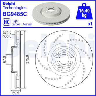 ПЕРЕДНИЙ ГАЛЬМУВАЛЬНИЙ ДИСК 375X36 V Delphi BG9485C