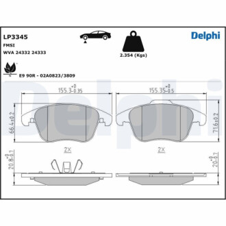 KLOCKI HAM.PRZOD Delphi LP3345