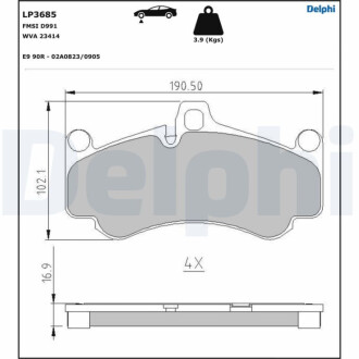 KLOCKI HAMULCOWE PRZOD Delphi LP3685