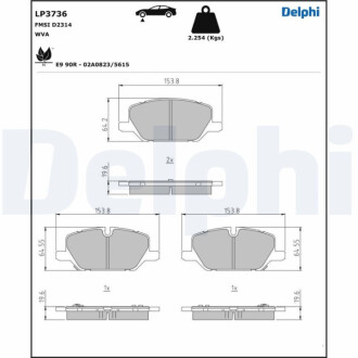 KLOCKI HAM.PRZOD Delphi LP3736 (фото 1)