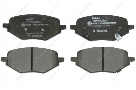 Комплект гальмівних колодок, дискове гальмо Delphi LP3801 (фото 1)