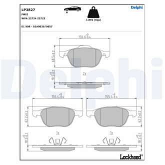 Колодки тормозные Delphi LP3827