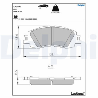 KLOCKI HAM.PRZOD Delphi LP3871