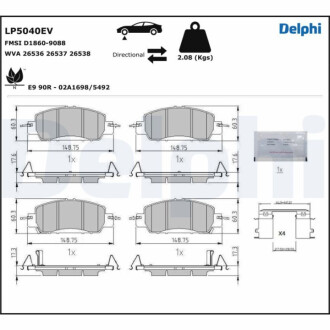 Klocki ham. HONDA e Delphi LP5040EV